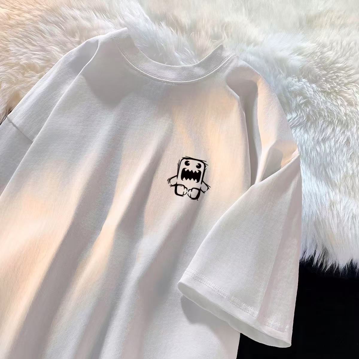 t Trendy Brand Short Sleeve T-Shirt200Summer New Pure Cotton Men's Short Sleeve Korean Style Trendy Top Fashion Base Shirt