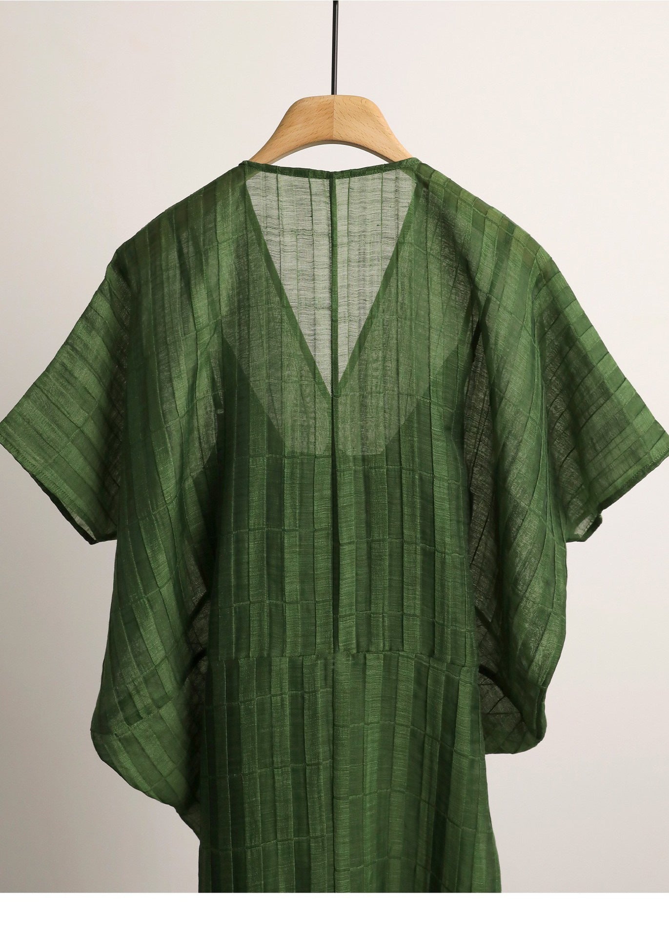 Spot Goods Gracefully Entering_Tencel Linen Blend Three-Dimensional Ribbed Texture Cocoon Design Dress2024Skirt