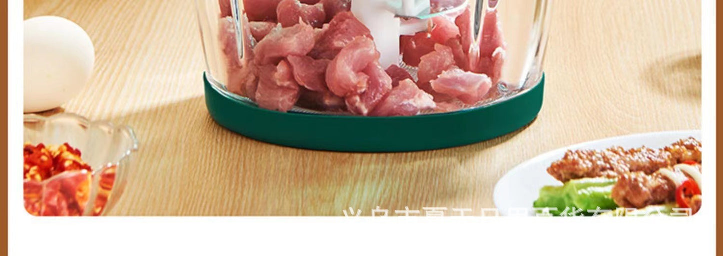Glass Meat Grinder Household Electric Small Chopper Multi-Functional Kitchen Blender Garlic Paste Meat Mincer Baby Food Processor