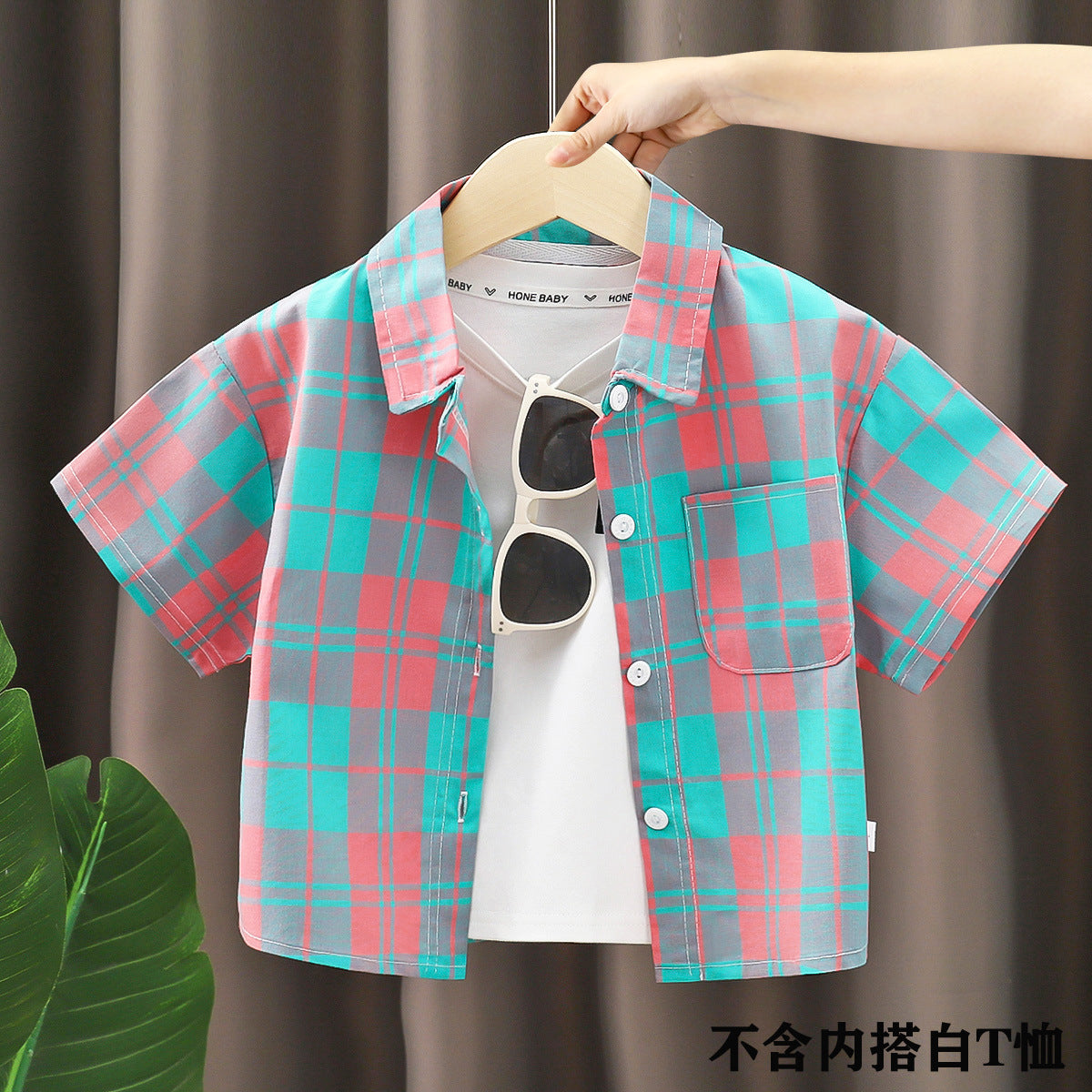 Children's Shirt for Boys2025New Stylish Baby Cotton Plaid Shirt for Spring and Autumn, Fashionable Turn-Down Collar Cardigan for Toddlers