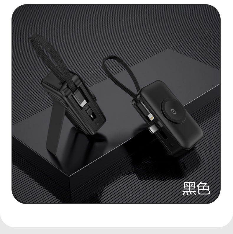 3-in-1 Magnetic Wireless Charger5000mAh Built-in Cable Portable Power Bank for Watches and Phones Wireless Charging Dropshipping