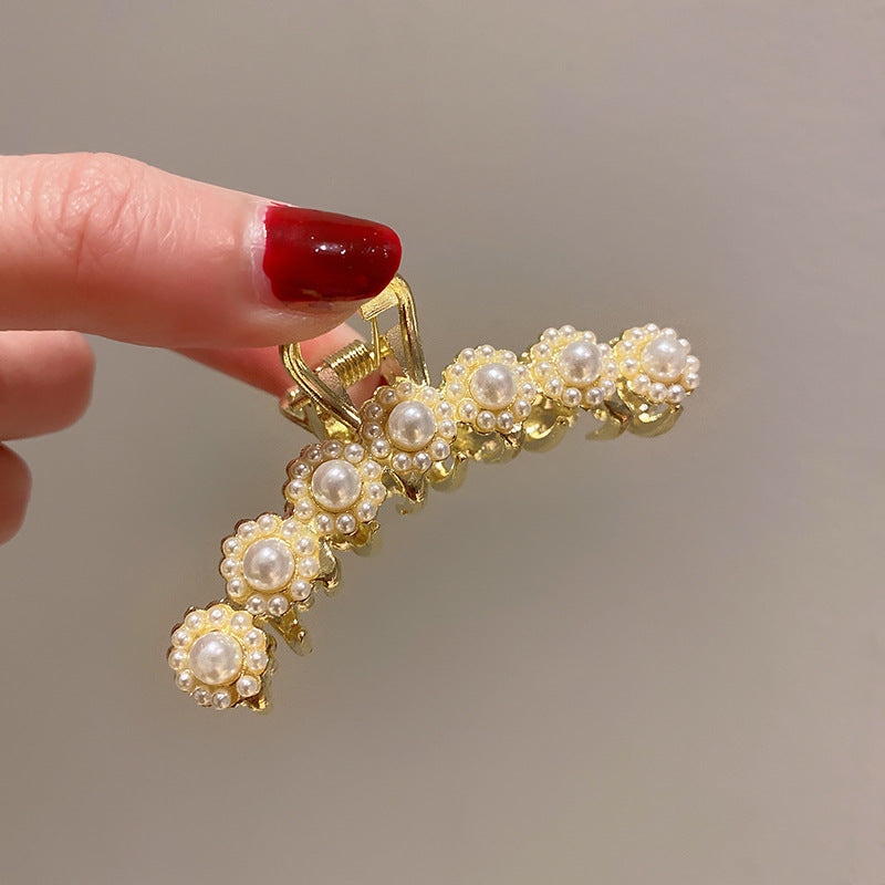 Pearl Large Star Clip Hair Clip Korea ins Fashionable Light Luxury Shark Clip Hair Claw Back of Head Side Hair Accessory for Women