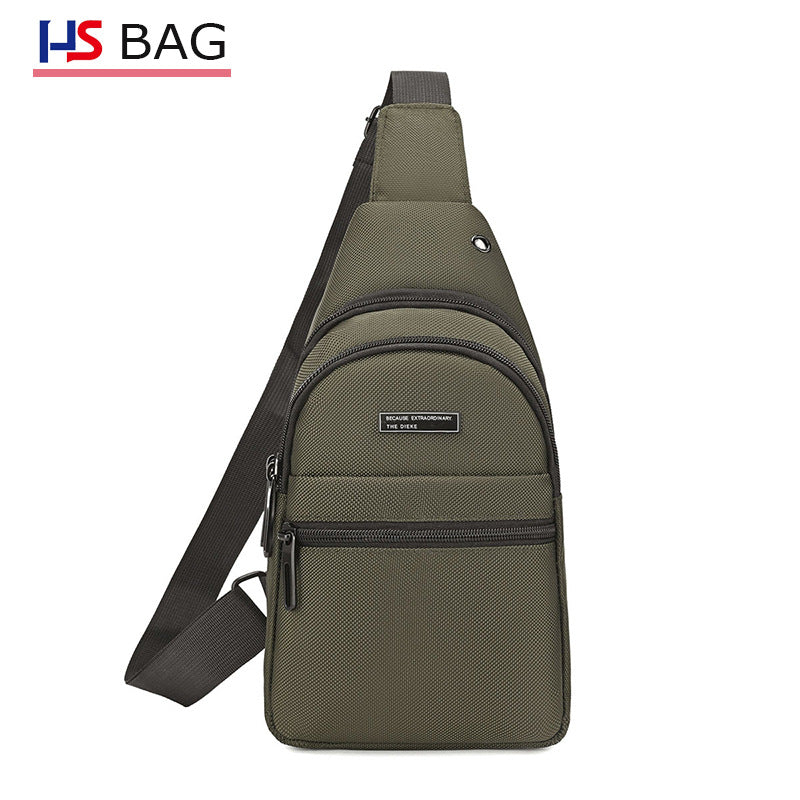 Silk Chest Bag Autumn New Large Capacity Casual Men's Bag Lightweight Simple Water-Resistant Oxford Cloth Crossbody Backpack