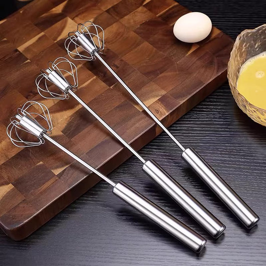 Egg Beater Stainless Steel Manual Semi-Automatic Household Egg Cream Whisk Mixer Baking Tool Plug-in Kitchen
