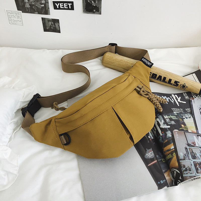 2025Summer New Simple Versatile Large Capacity Canvas Underarm Bag for Outings and Commutes, Niche Design Solid Color Chest Bag