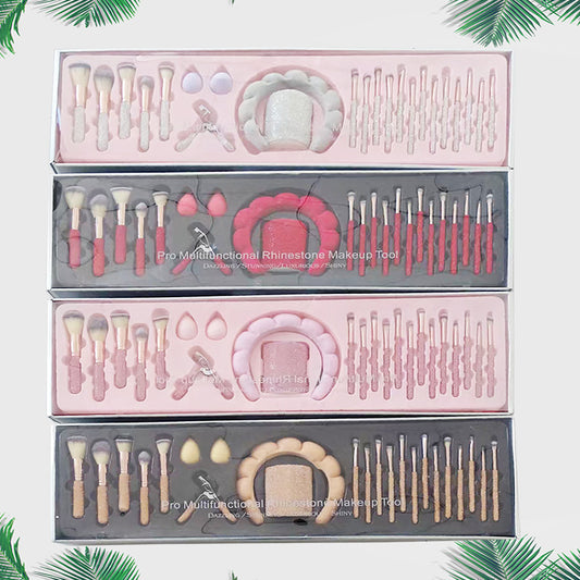 Foreign Trade New22Makeup Brush Set18Makeup Brush with Rhinestones Beauty Tool Contour Brush with Rhinestones