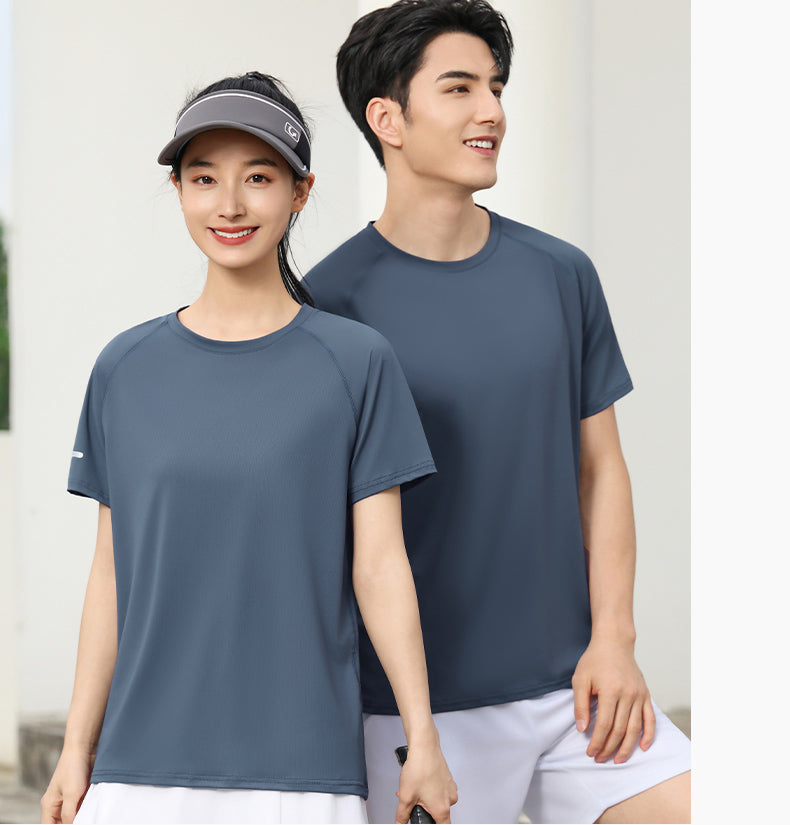 Ice Silk t T-shirt Customization logo Printed Short Sleeve Group Sports Advertising Cultural Shirt Workwear Quick-Dry Summer Men