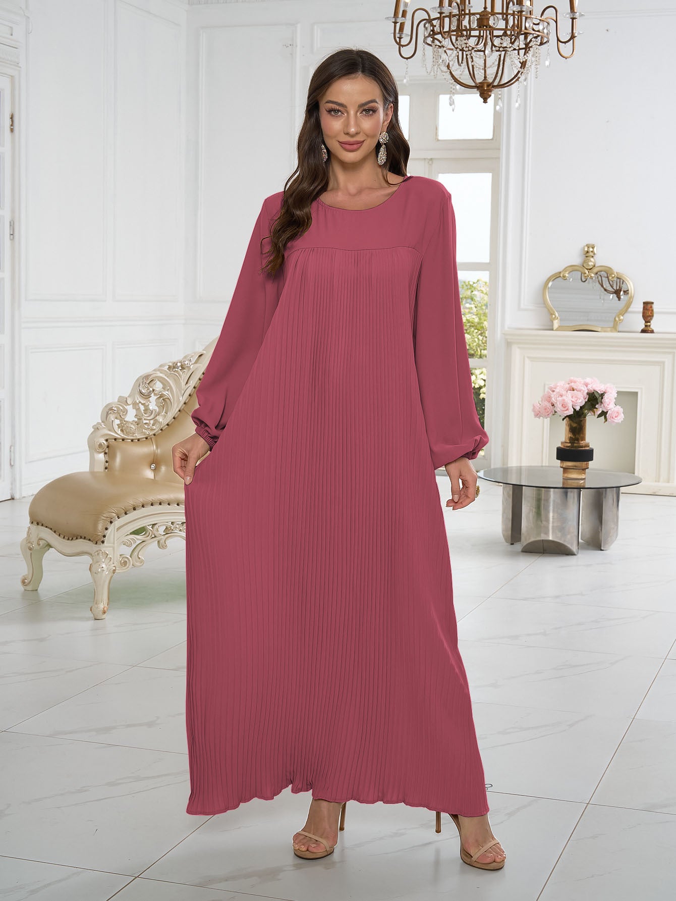 Muslim2025New Dress Women's Clothing Cross-Border Middle East Showstopper Long Dress Elegant and Fashionable