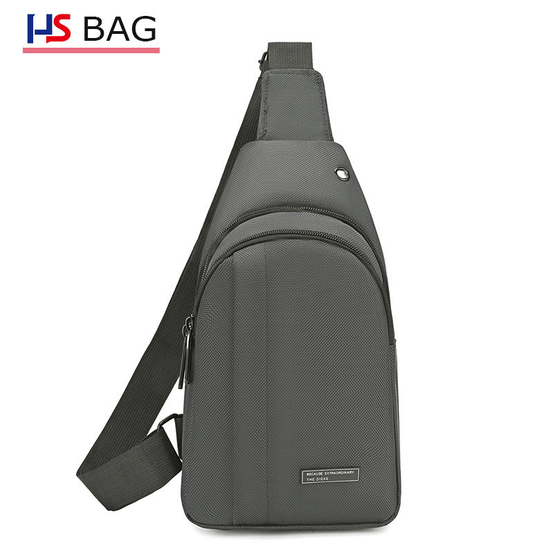 Silk Chest Bag Autumn New Large Capacity Casual Men's Bag Lightweight Simple Water-Resistant Oxford Cloth Crossbody Backpack