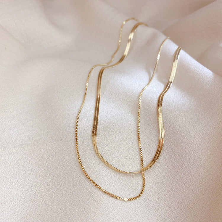 18K Real Gold Plated Moon Heart Pendant Necklace Simple Versatile Elegant Collarbone Chain Light Luxury High-End Necklace