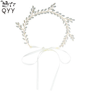 European and American Bride Accessories Wedding Dress Hairband Handmade Pearl Mesh Hair Press Headpiece Exotic Style Accessories Headband