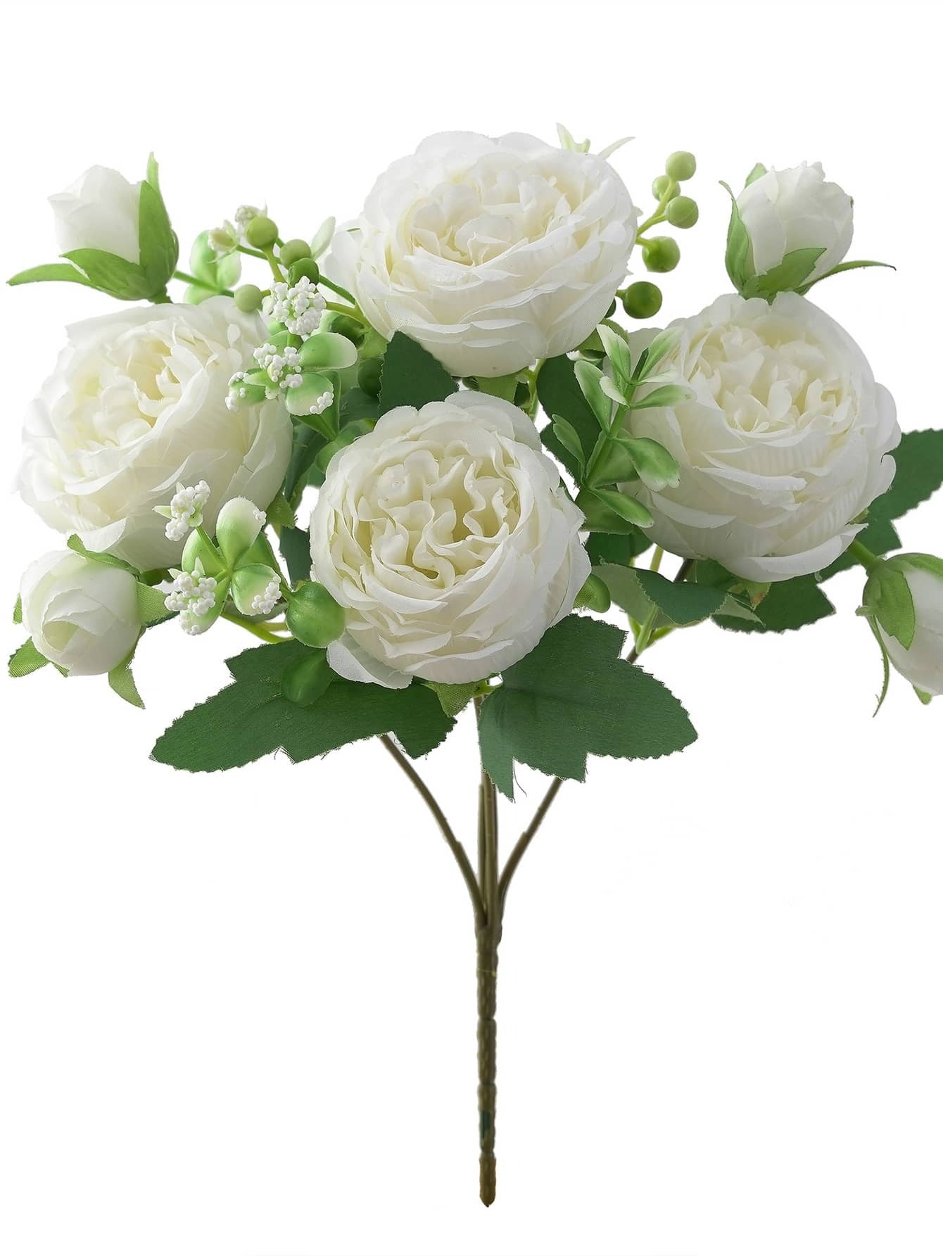 Artificial Bouquet Persian Rose5Head Bouquet Persian Rose Artificial Flower Wedding Arrangement Bride Handheld Flower Furniture Display