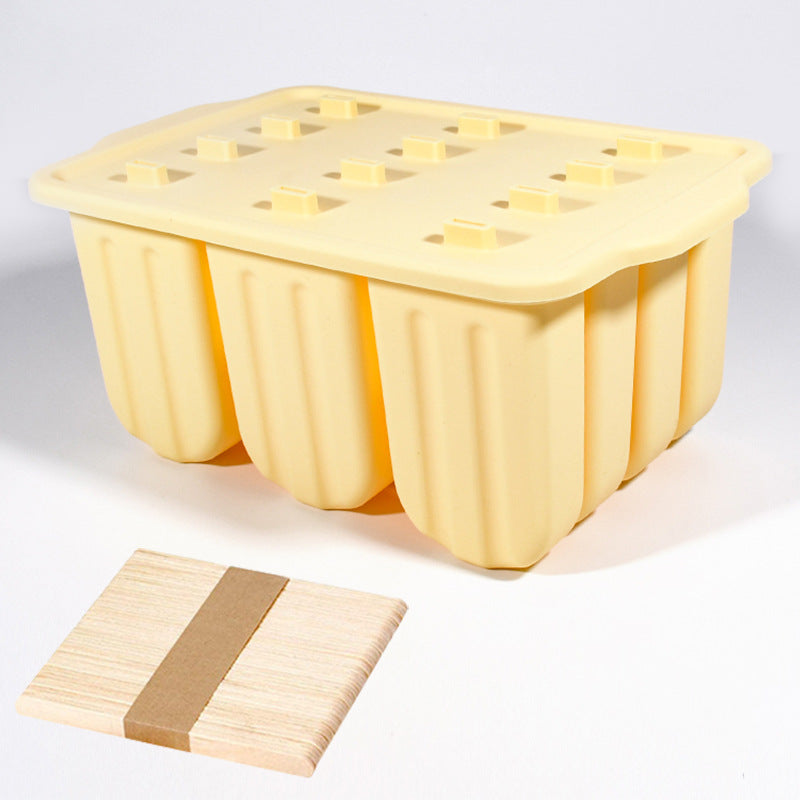 【Same Low Price】Amazon12Ice Cream Mold Easy Release Silicone Popsicle Mold Ice Cream Mold with Lid Ice Cream Mold