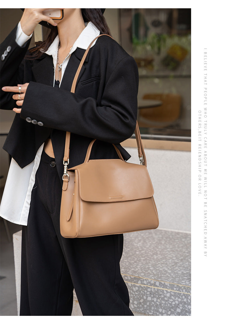 Cross-border Tote Bag for Women2024Summer new soft leather large capacity niche high-end genuine leather single shoulder crossbody bag