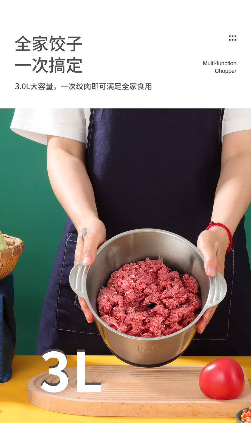 Yiduomi Household Meat Grinder3L Stainless Steel Electric Meat Grinder Wholesale Commercial Small Vegetable Chopper Kitchen Processor