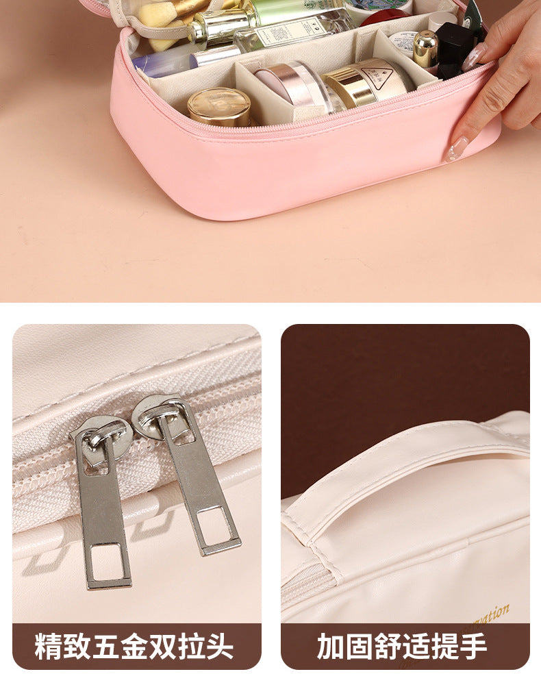 Cross-Border New Detachable Makeup Bag Waterproof Large Capacity Storage Bag Portable Handheld Free Partition Toiletry Bag