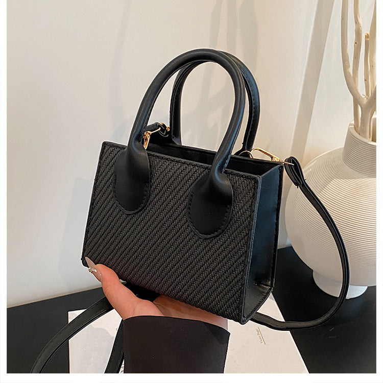 Korean Style Simple Crossbody Personality Small Square Bag2024Summer new style casual stylish single-shoulder bag corduroy handbag