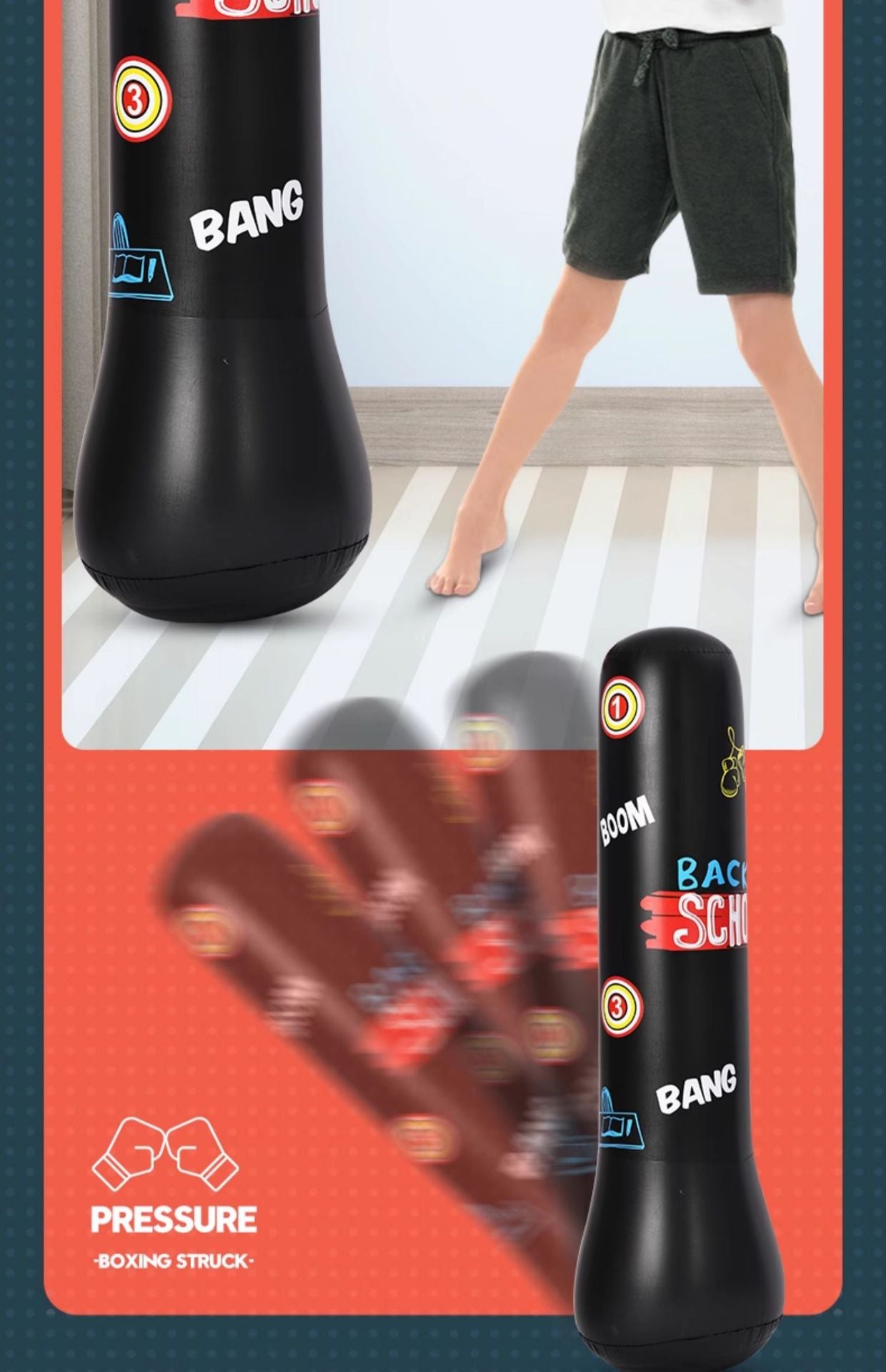 Inflatable Punching Bag Punching Column Standing Sandbag Adult Home Training Equipment Children's Equipment