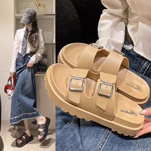 Men's Three-Stripe Slippers2024New Korean Style Outdoor Indoor Home Bathroom Non-Slip Beach Sandals