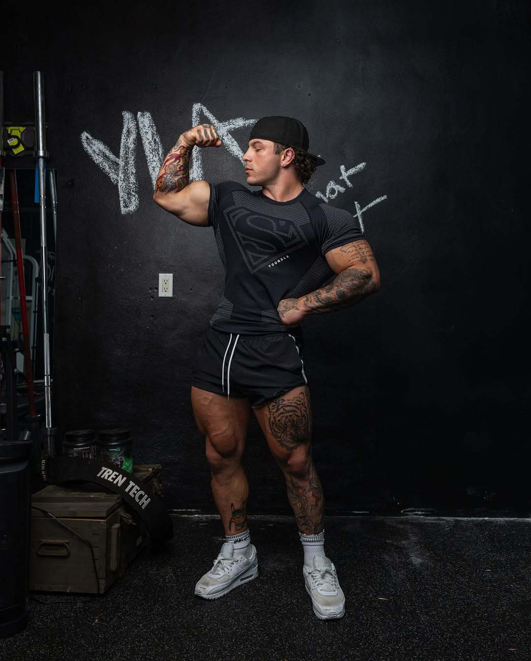 YOUNGLA New American-style Muscle Fitness Men's Sports Short Sleeve Casual Running Quick-dry Breathable Tight-fitting Shirt t T-shirt