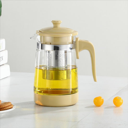 Large Capacity Glass Teapot Kung Fu Tea Brewing Pot Household Kettle Single Pot Heat Resistant Filter Tea Maker Flower Tea Tea Set
