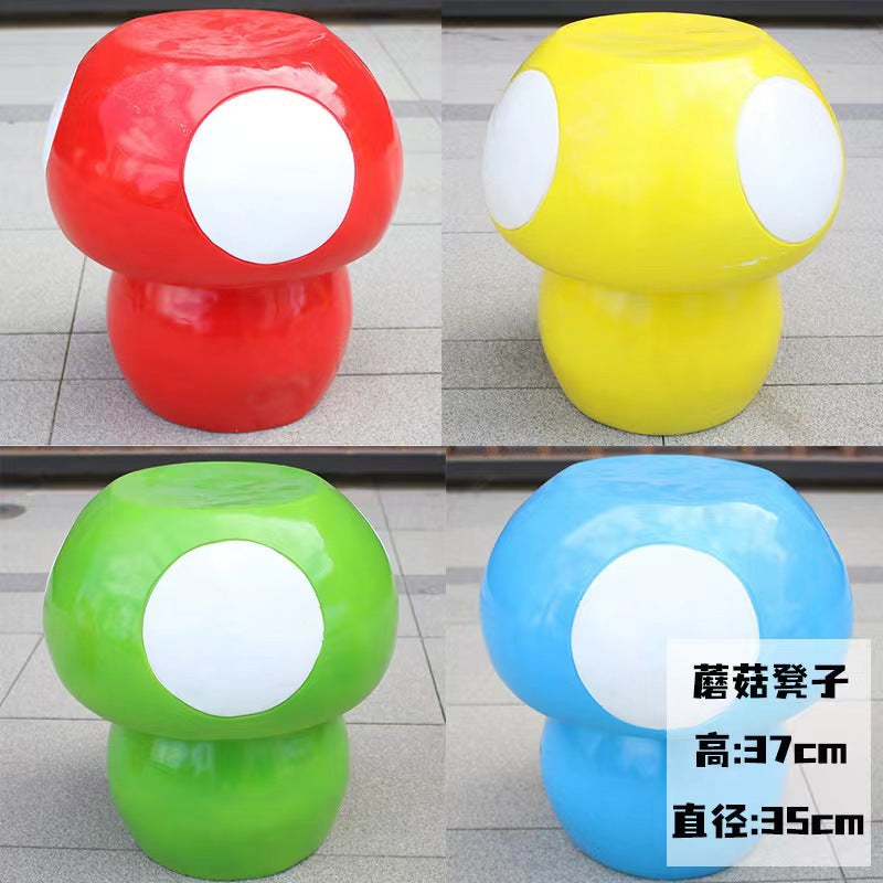 Outdoor fiberglass mushroom table and chair ornament Yard Table Courtyard Garden Kindergarten Garden Landscape Sculpture Ornament