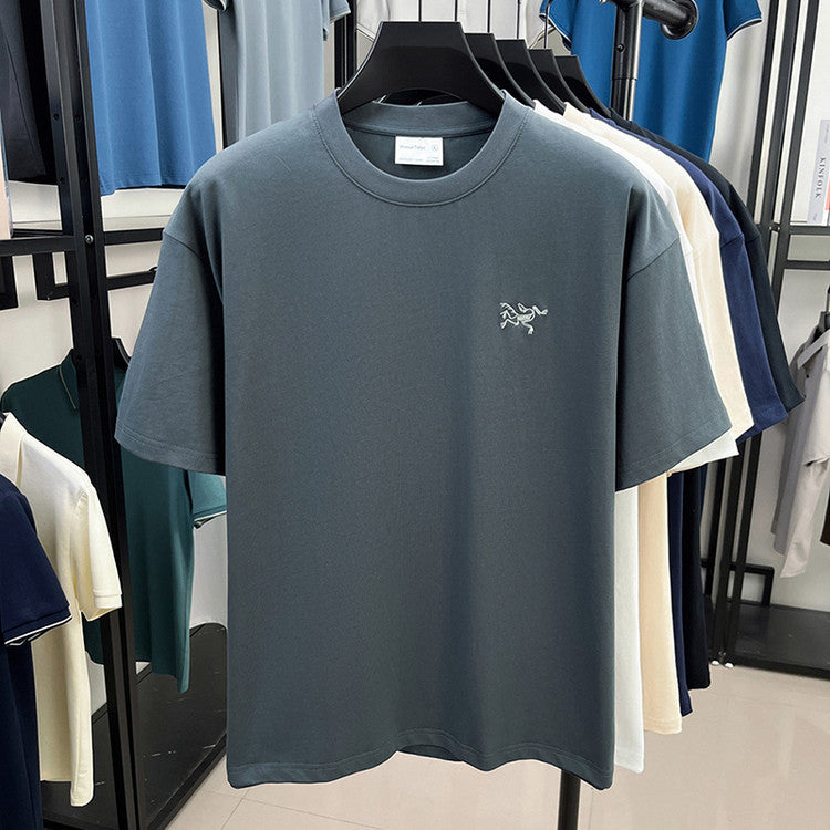 Cotton Short Sleeve T Men's T-Shirt Ancestor Bird Same Style Embroidered Fashion Wholesale Men's Round Neck Summer Thin T-Shirt