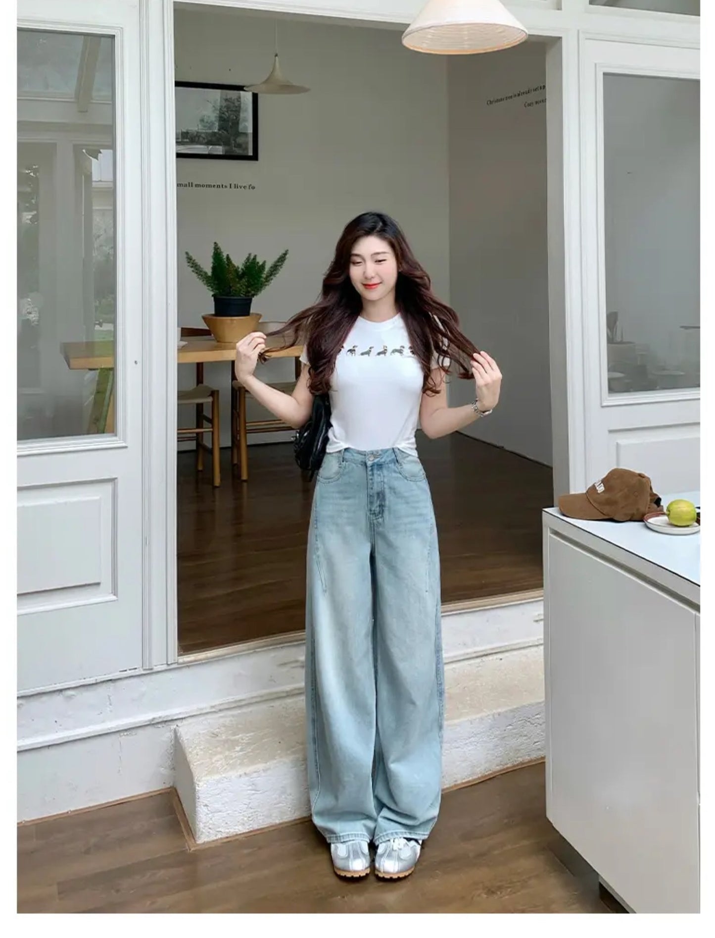 DUOXINIU/Duo Xi Niu/DaLin Summer Thin Jeans for Women, Slim Fit Scimitar Pants, Loose Fit, Leg-Lengthening