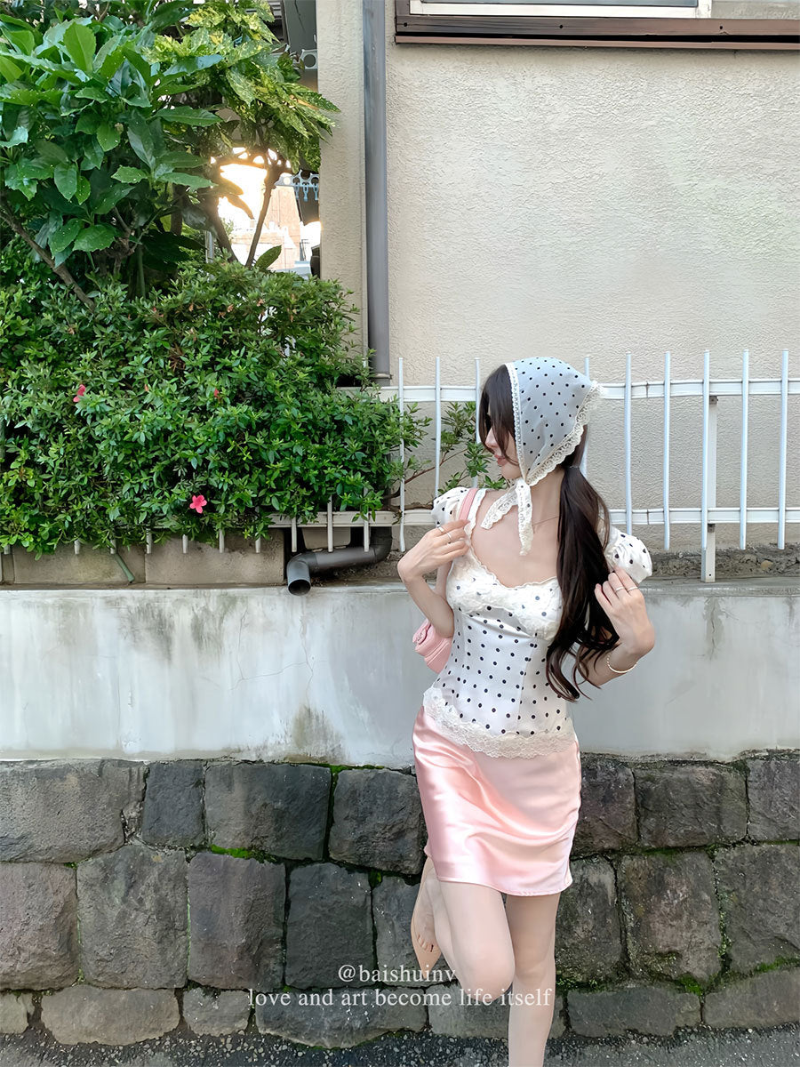 White Water Bamboo Shoots Scarlett's Skirt Satin Bias Cut Half Skirt for Women Summer High-End Korean Style Elegant Slim Short Skirt