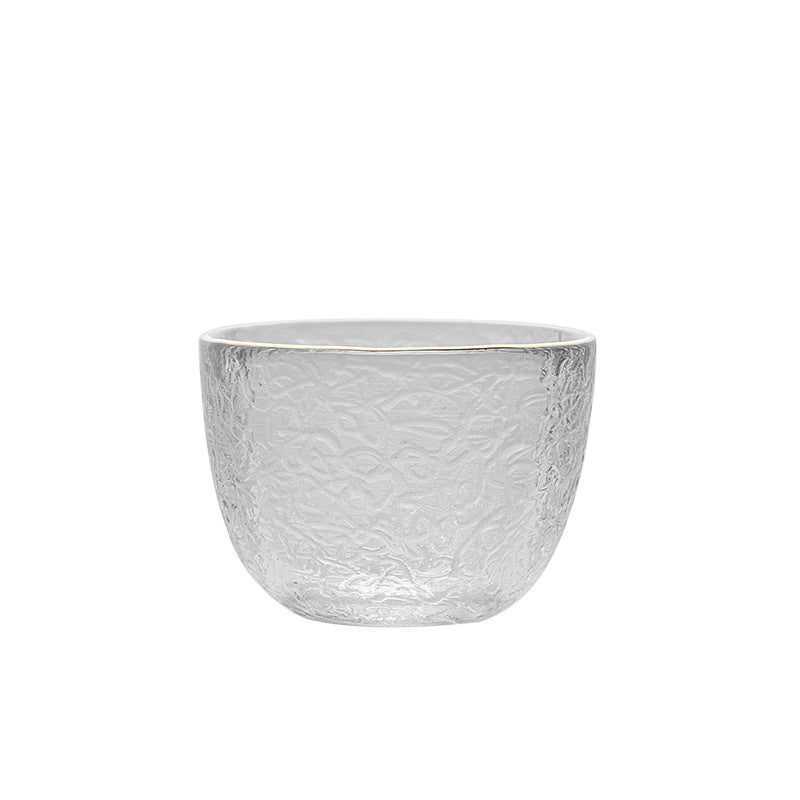 2024National Trend Pink Women's Frosted Glass Tea Set with Gaiwan, Gongdao Cup, Tea Cup, and Tasting Cup Complete Set