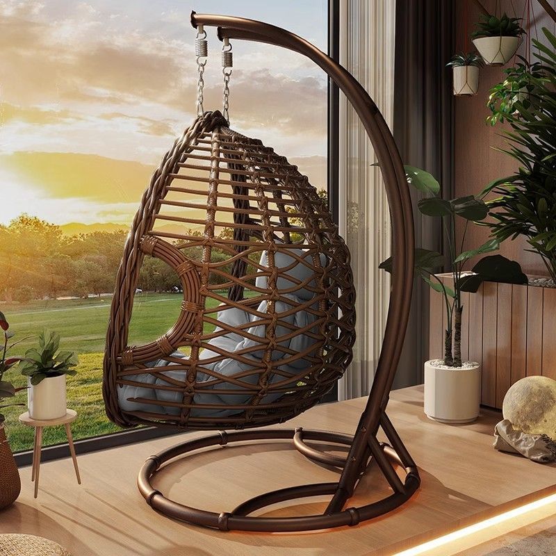 Outdoor Hanging Basket Chair Swing Courtyard Double Hanging Chair Home Balcony Indoor Internet Celebrity Bird's Nest Hammock Rattan Chair Rocking Chair