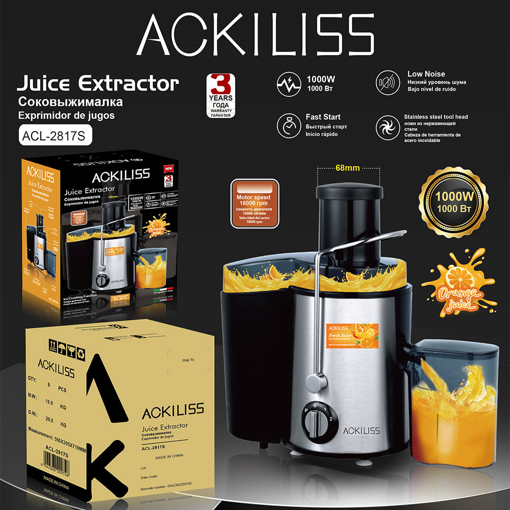 American Standard110V European Standard Cross-Border Household Pulp Separator Electric Fully Automatic Fruit Juicer Original Juice Machine Juice Extractor