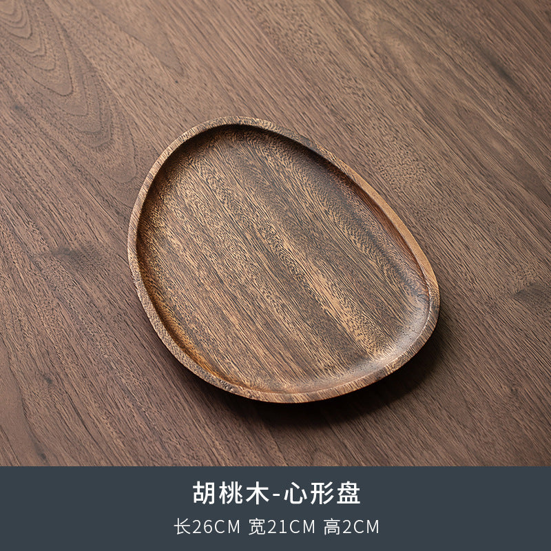 Walnut Tea Tray Minimalist Dry Tea Tray Cup Storage Tray Chinese Style Candy Dessert Fruit Tray Tea Room Tea House Wholesale