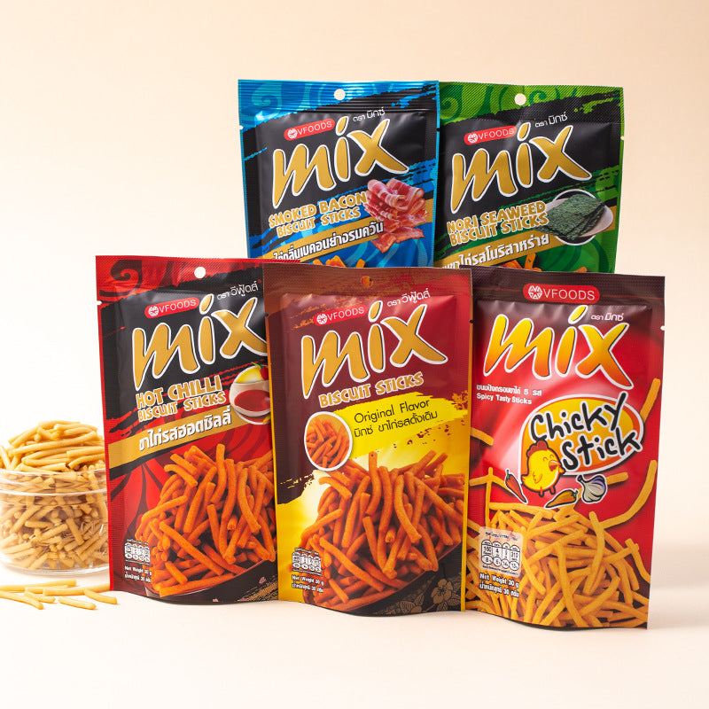 Imported from Thailand VFOODS  MIX Crispy Strips Original Flavor Mimi Shrimp Chips Potato Chips Internet Celebrity Snacks