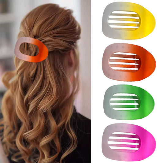 Cross-Border New Hot-Selling Flat Oval Hair Clip Duckbill Clip Strong Grip Back of Head Hair Bun Simple Clip Hair Accessory