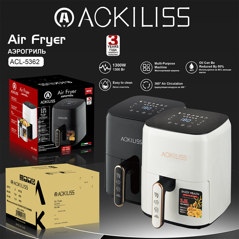 European Standard Cross-Border Air Fryer European Standard Multifunctional Smart Home Fully Automatic3L Large Capacity Electric Fryer