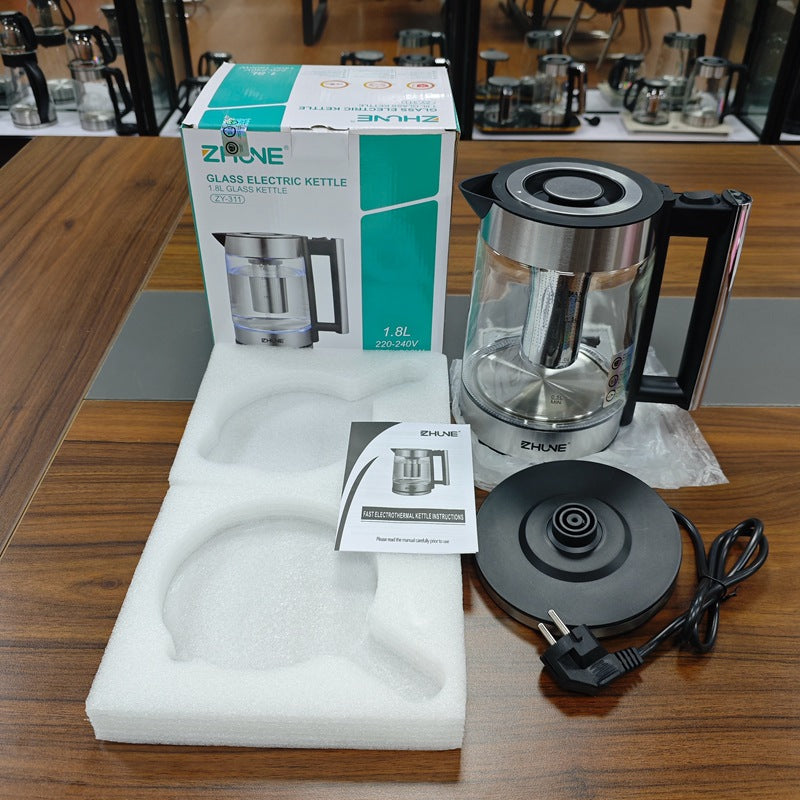 ZHUNE In-stock Glass Electric Kettle Electric Kettle Tea Kettle Water Boiler for Home and Hotel Wholesale1.8L Capacity
