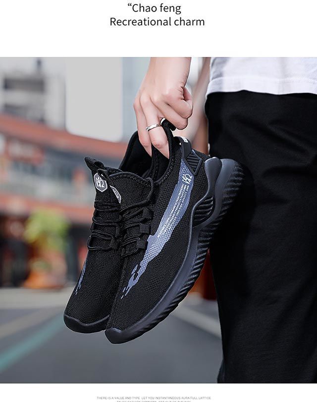 Men's Sneakers2024Spring New Trendy Casual Shoes Running Shoes Couple Shoes Mesh Flyknit Shoes Export
