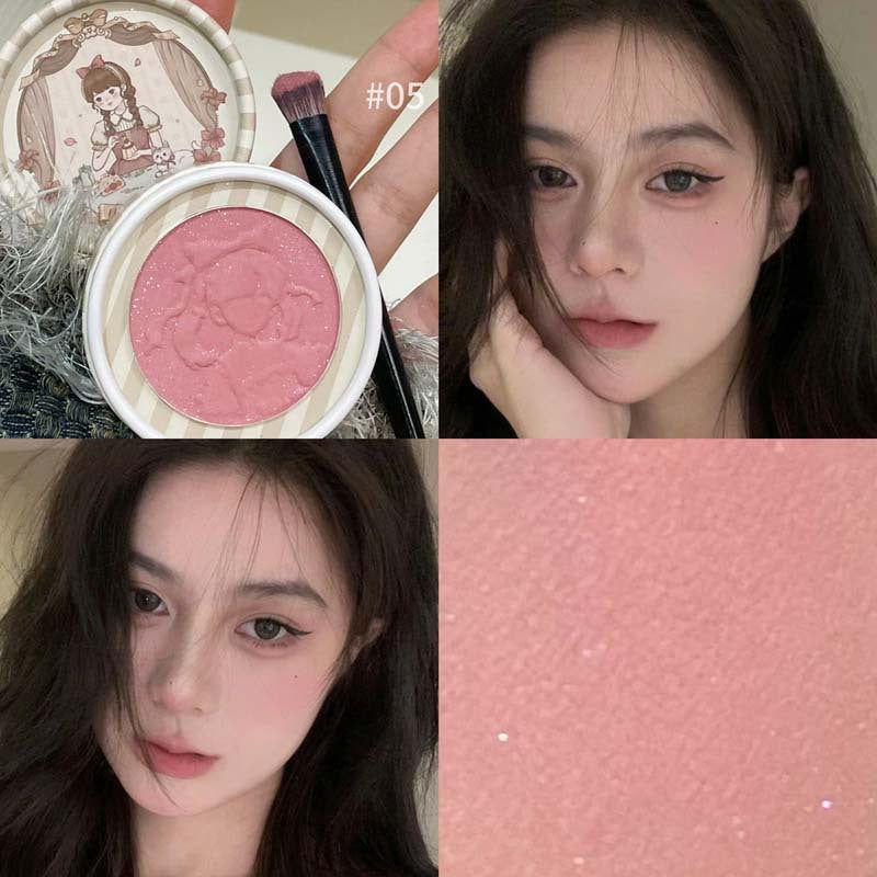 HERORANGE Little Fairy Embossed Blush Colorful Pure Desire Blush Purple Fine Shimmer Matte Contour Atmosphere Rouge595