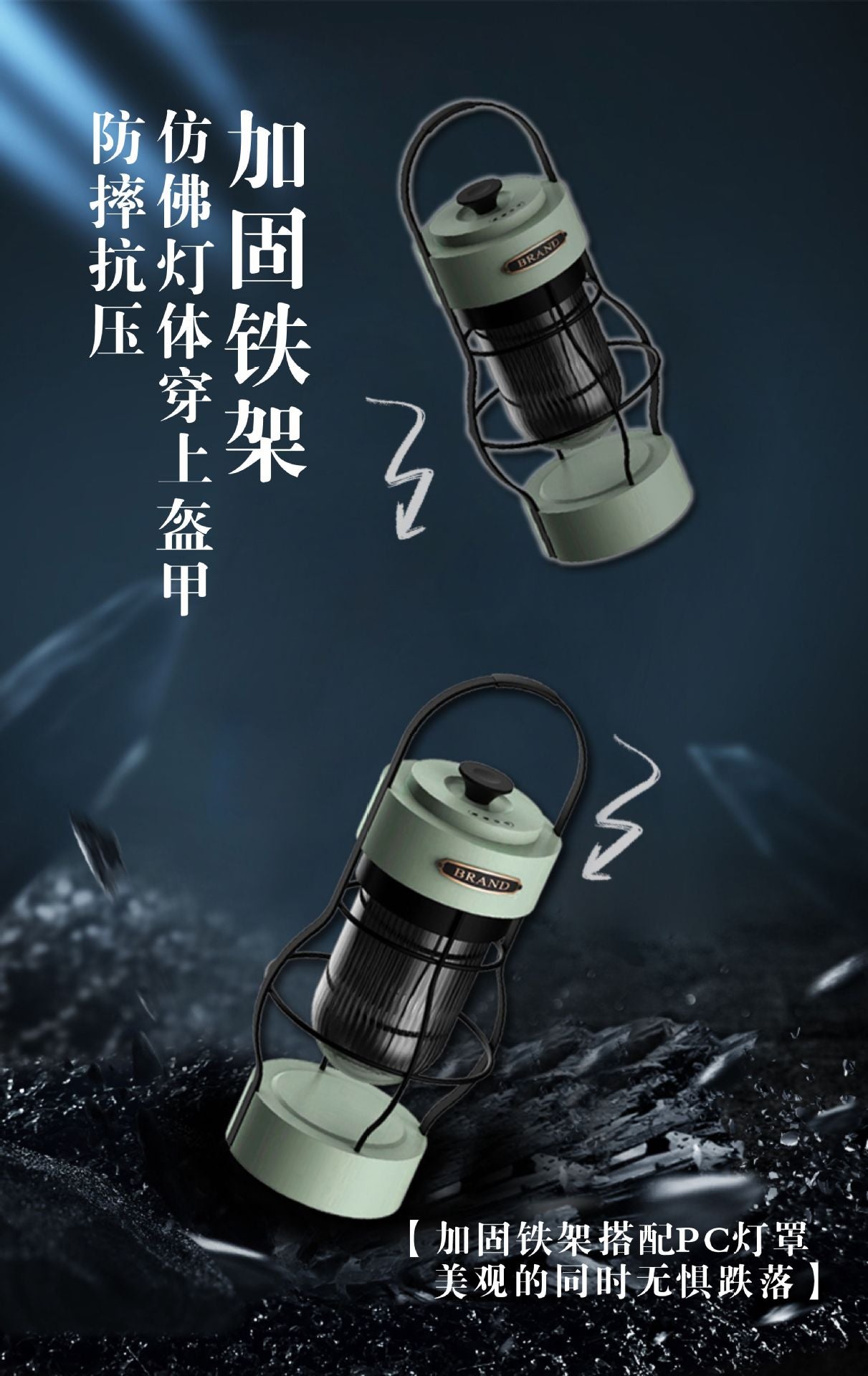 New Outdoor Camping Lantern Camping Light Camping Atmosphere Light Rechargeable Lighting Portable Retro Lantern Tent Camp Light