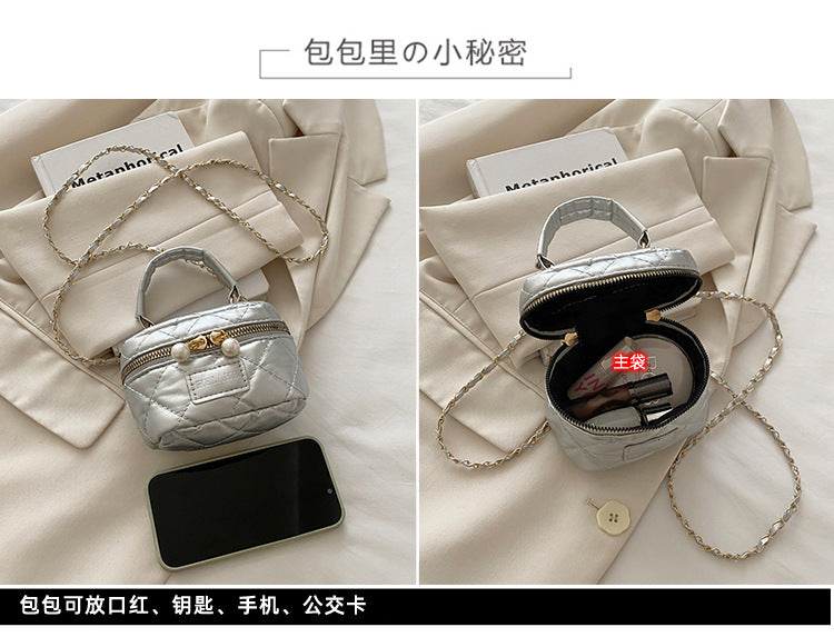 Women's Spring Summer Bag2025New Diamond Chain Bag High-End Fashionable Crossbody Bag Versatile Handheld Small Square Bag