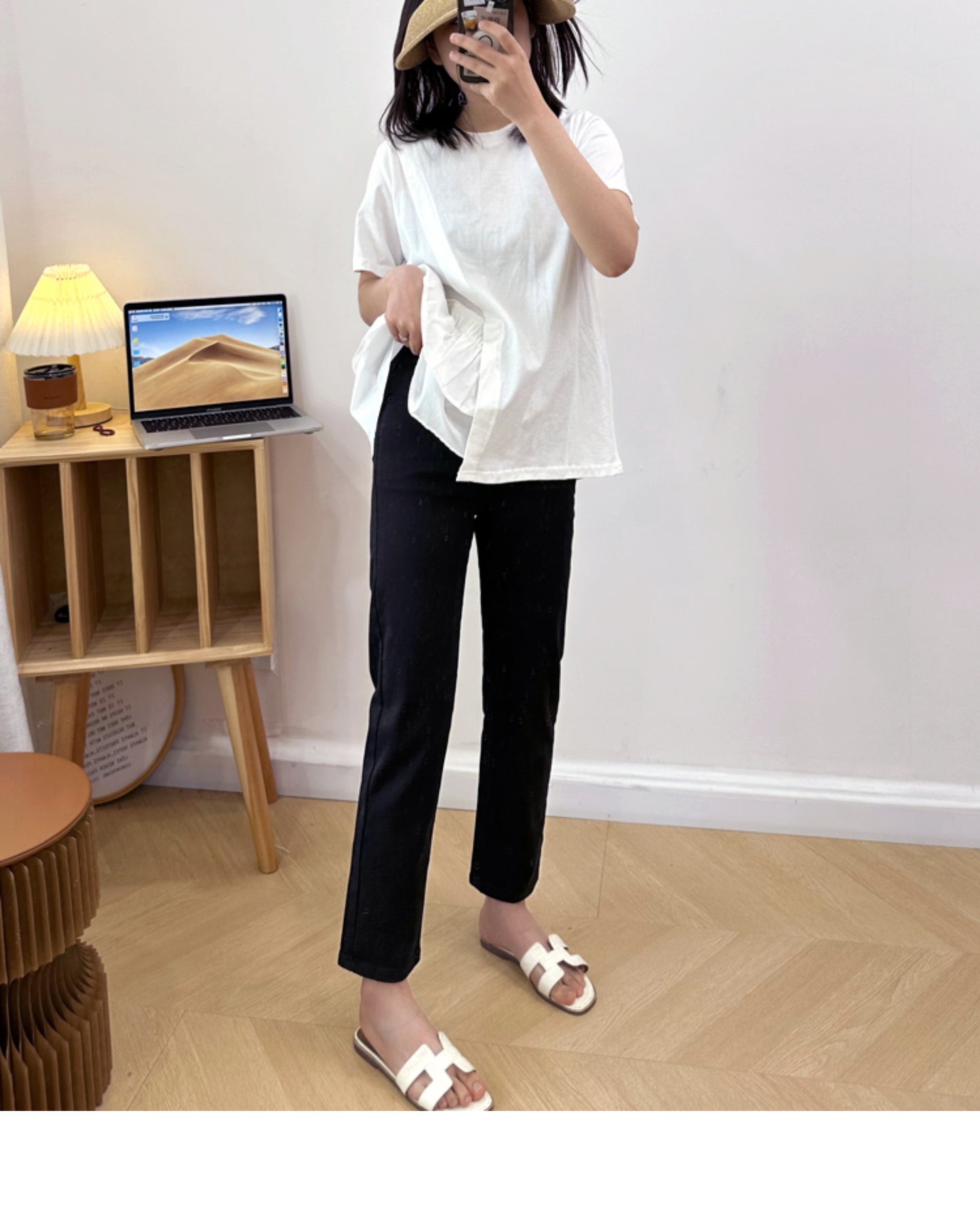 Thin and Soft Mask Pants！Summer Thin Jeans for Women Slimming Petite Nine-point Narrow Straight-leg Pants