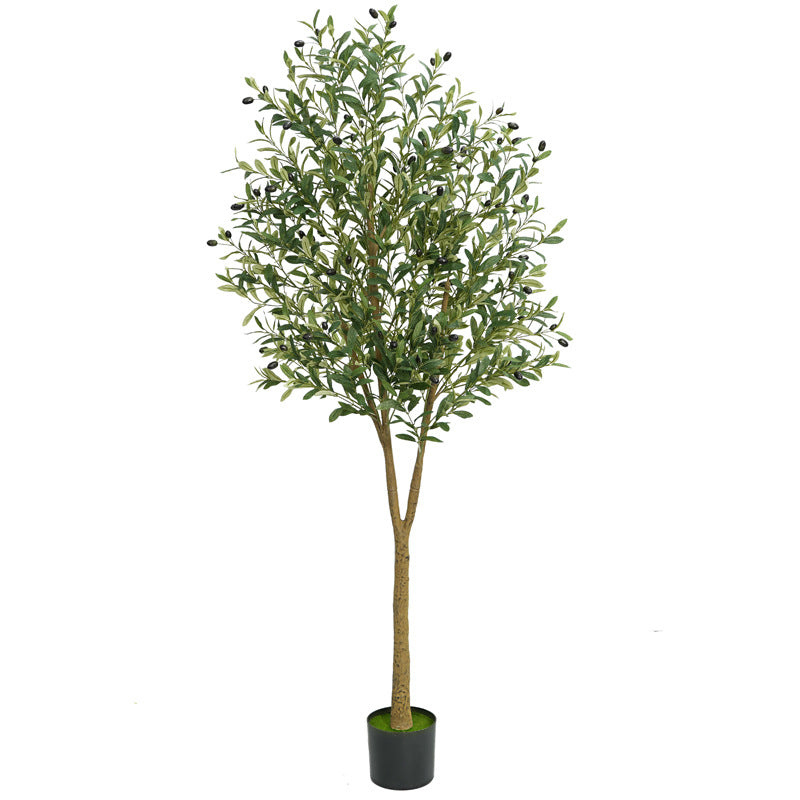 Artificial Plants Amazon Foreign Trade Wholesale Fake Tree Potted Artificial Olive Tree Indoor Large Green Plant Floor Ornament