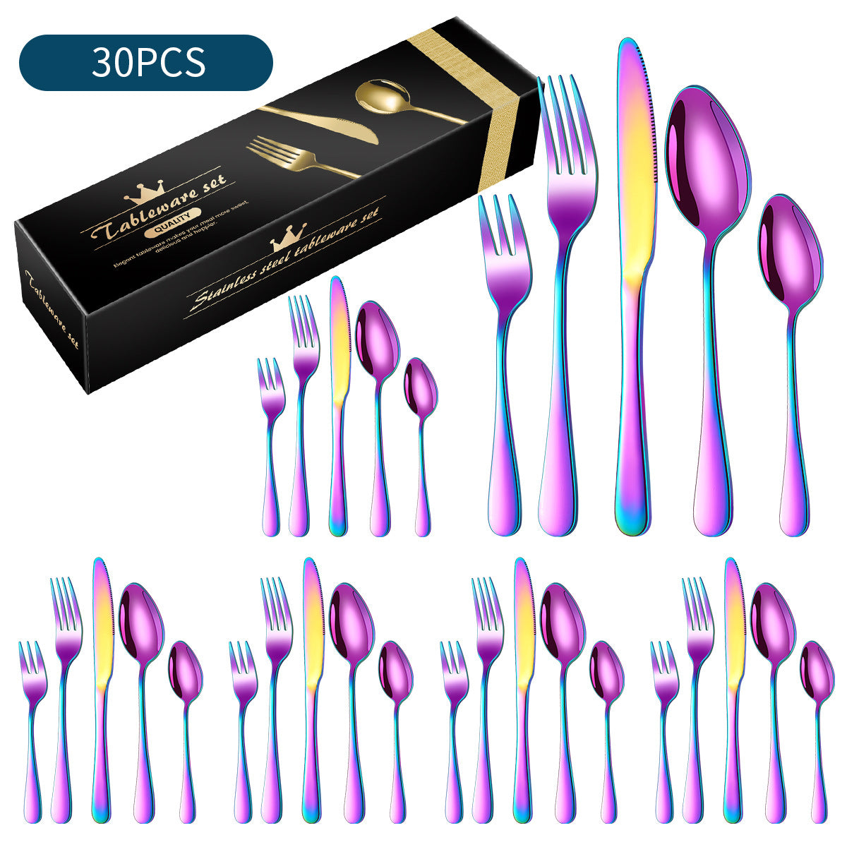 Spoon Wholesale Amazon Stainless Steel Cutlery Set20/30Set  Hotel and Home Use1010Cutlery Set