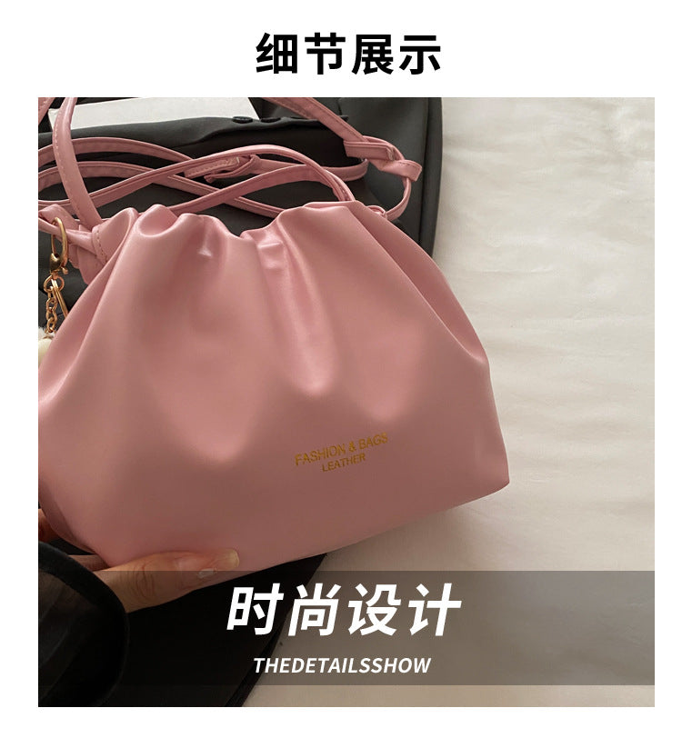 This year's trendy casual fashion elegant women's bag2025New versatile trendy single-shoulder bag with a high-end feel bucket bag