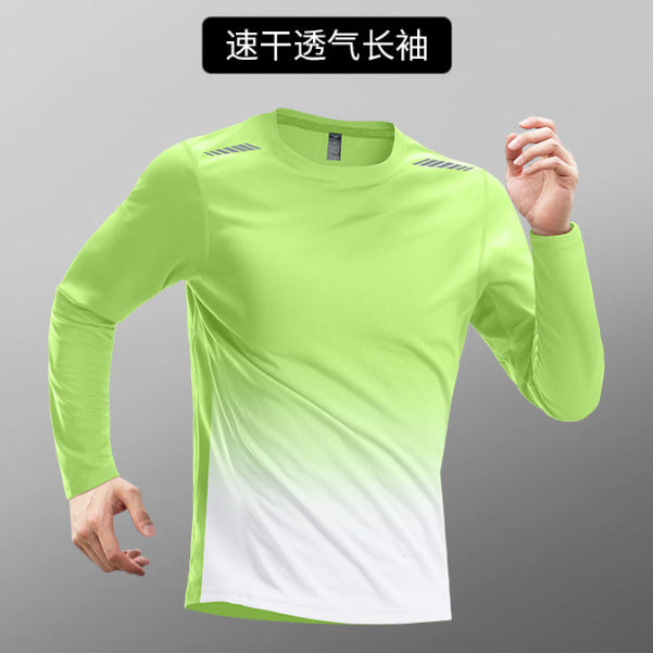 Quick-drying Long-sleeved Men's Mesh Running Training Sports Top Men's Mountaineering Fitness T T-shirt Base Layer Morning Jogging Outfit