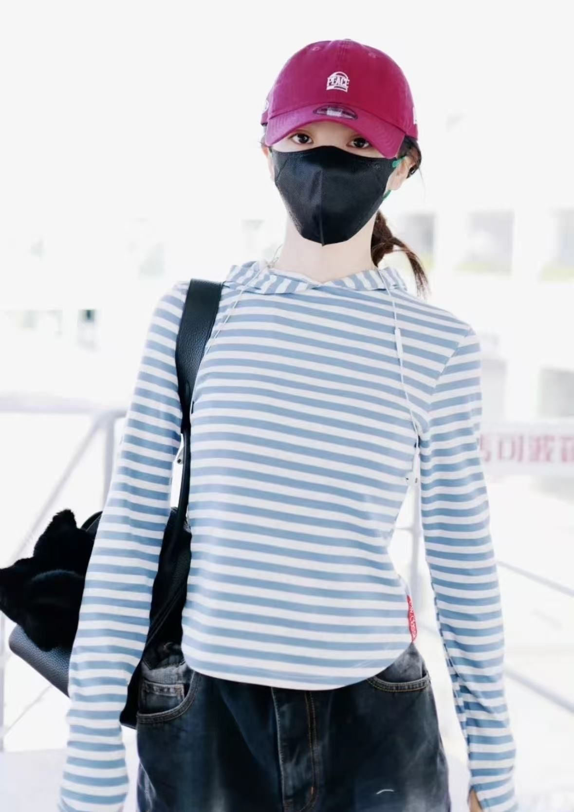 Pre-Sale】2025New Autumn Korean Dongdaemun Tian Xiwei Same Style Striped Hooded Sweatshirt TS16771