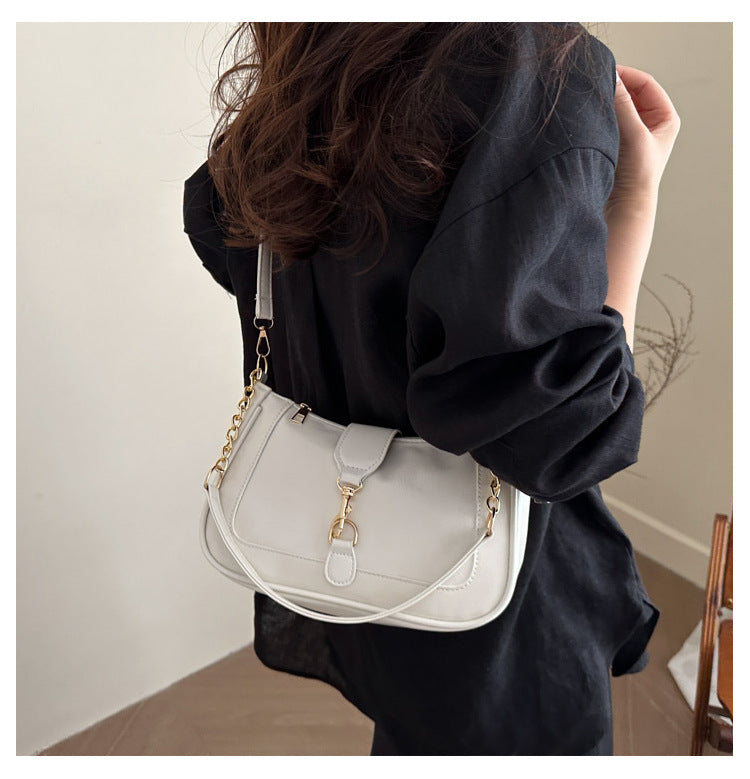 French Design Glossy Women2025Summer New Trendy Fashionable Elegant Single Shoulder Underarm Handbag for Women