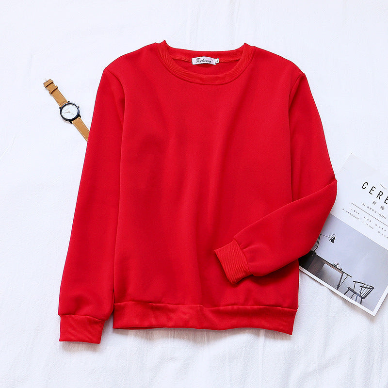 Base Layer Sweatshirt for Women, Autumn and Winter Loose Fit Lazy Style Hoodless Jacket, Thickened Couple Style, Korean Version, Class Uniform Wholesale