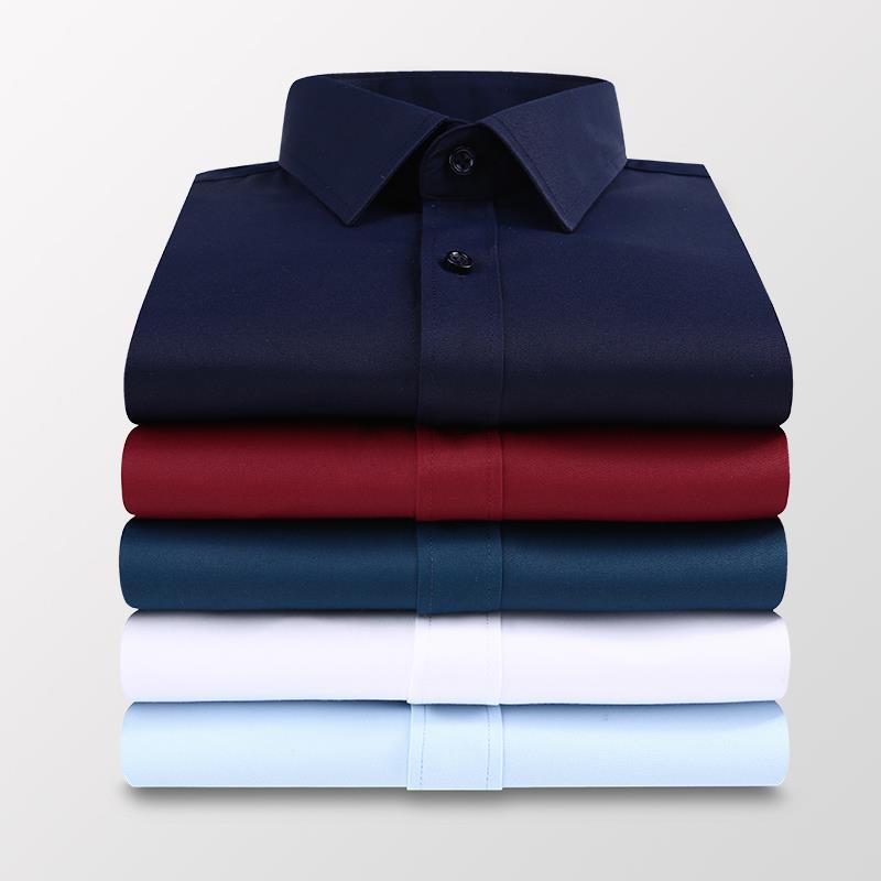 Men's Non-Iron Shirt Plus Size Breathable Business Casual Korean Style Slim Fit Shirt Professional Wear White Long Sleeve Shirt